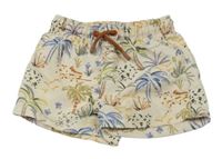 Smetanové plážové kraťasy s palmami Zara 