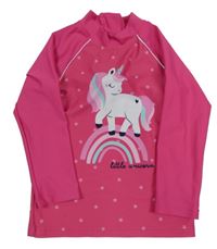 Růžové UV triko s jednorožcem Topomini