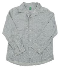 Bílo-modrá vzorovaná košile Benetton