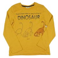 Okrové triko s dinosaury Kids
