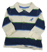 Smetanovo-tmavomodré pruhované polo triko M&S