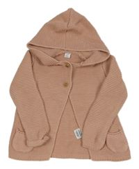Starorůžový propínací svetr s kapucí M&S