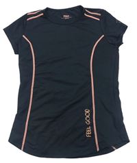 Černé funkční sportovní tričko s nápisem YIGGA