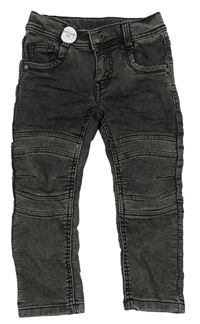 Tmavošedé šisované skinny teplákové rifle Topolino