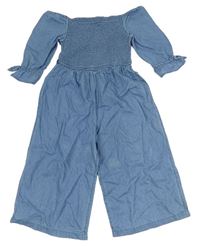 Světlemodrý lehký riflový kalhotový culottes overal M&S