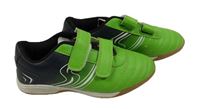 Tmavomodro-zelené koženkové sálovky s logem Sneakers vel. 32