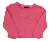 Růžový crop svetr s logem TOMMY HIFIGER