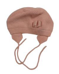 Růžová pletená podšitá čepice 