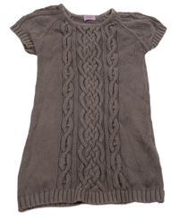 Čokoládové pletené šaty se vzorem F&F