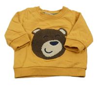 Hořčicová mikina s medvídkem Ergee