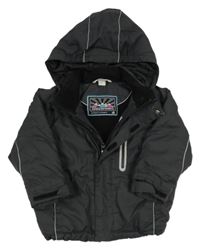 Tmavošedá šusťáková pod/zimní bunda s odepínací kapucí H&M