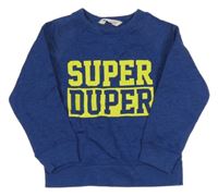 Modro/tmavomodrá melírovaná mikina s nápisy H&M