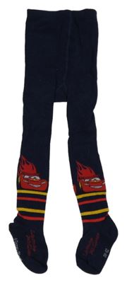 Tmavomodré punčocháče s Cars a pruhy Disney