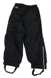 Černé šusťákové nepromokavé podšité kalhoty s nášivkou REMU