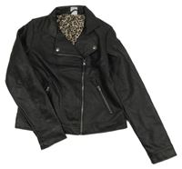 Černý koženkový jarní crop křivák Y.F.K.