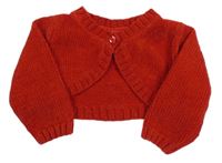 Červené melírované žinylkové propínací svetrové bolérko Mothercare
