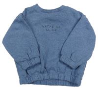 Tmavomodrá melírovaná mikina s nápisy F&F