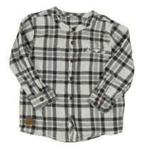 Bílo-černo-šedá kostkovaná vzorovaná košile Matalan