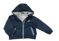 Tmavomodrá šusťáková jarní bunda s parníčkem a kapucí C&A