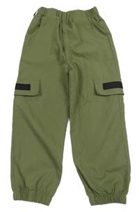 Khaki cargo cuff šusťákové kalhoty SHEIN