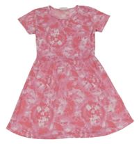 Růžovo-bílé batikované šaty YOUNG IDOLS