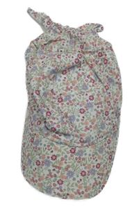 Smetanová plátěná kšiltovka s kytičkami PUSBLU