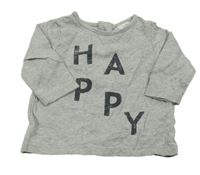 Šedé melírované triko s nápisem Next