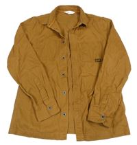 Hnědá riflová košilová bunda s nášivkou H&M