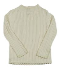 Smetanový žebrovaný svetrový rolák tu