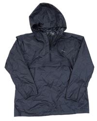 Tmavomodrá šusťáková nepromokavá funkční větrovka s kapucí Quechua