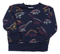 Tmavomodrá mikina s dinosaury C&A