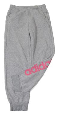 Šedé melírované tepláky Adidas