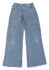 Modré plísňové stretch wide leg kalhoty riflového vzhledu PRIMARK