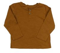 Hnědé triko s knoflíky H&M