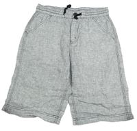 Černo-bílé vzorované lněné kraťasy H&M