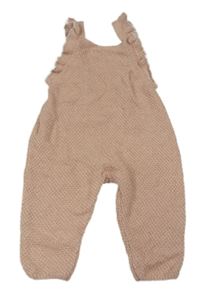 Starorůžové pletené laclové tepláky s volánky Zara