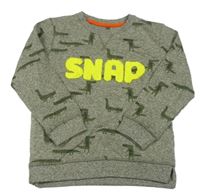 Khaki melírovaná mikina s krokodýly Mothercare