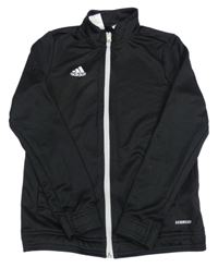 Černá sportovní propínací funkční mikina s logem Adidas
