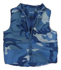 Modrá army šusťáková zateplená vesta St. Bernard