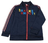 Tmavomodrá sportovní propínací mikina s nápisem Esprit