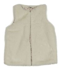 Smetanová kožešinová podšitá vesta