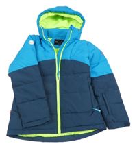 Modro-tmavomodrá šusťáková zimní funkční bunda s kapucí TrollKids