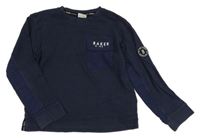 Tmavomodré triko s šusťákovou kapsou Baker