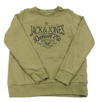 Khaki mikina s nápisem Jack & Jones