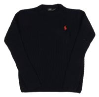 Tmavomodrý vzorovaný svetr Ralph Lauren