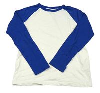 Bílo-safírové triko H&M