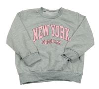 Šedá melírovaná mikina s nápisem