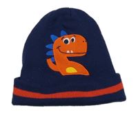Tmavomodrá čepice s dinosaurem