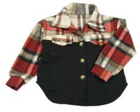 Černo-kostkovaná košilová bunda