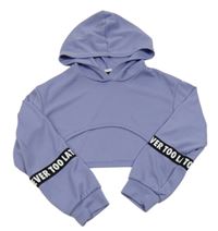 Levandulová crop mikina s kapucí Shein